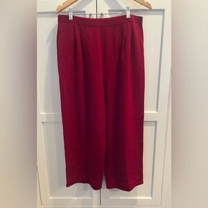 St. JOHN by Marie Gray Dark Red Knit Wide Leg Pants Sz. 14